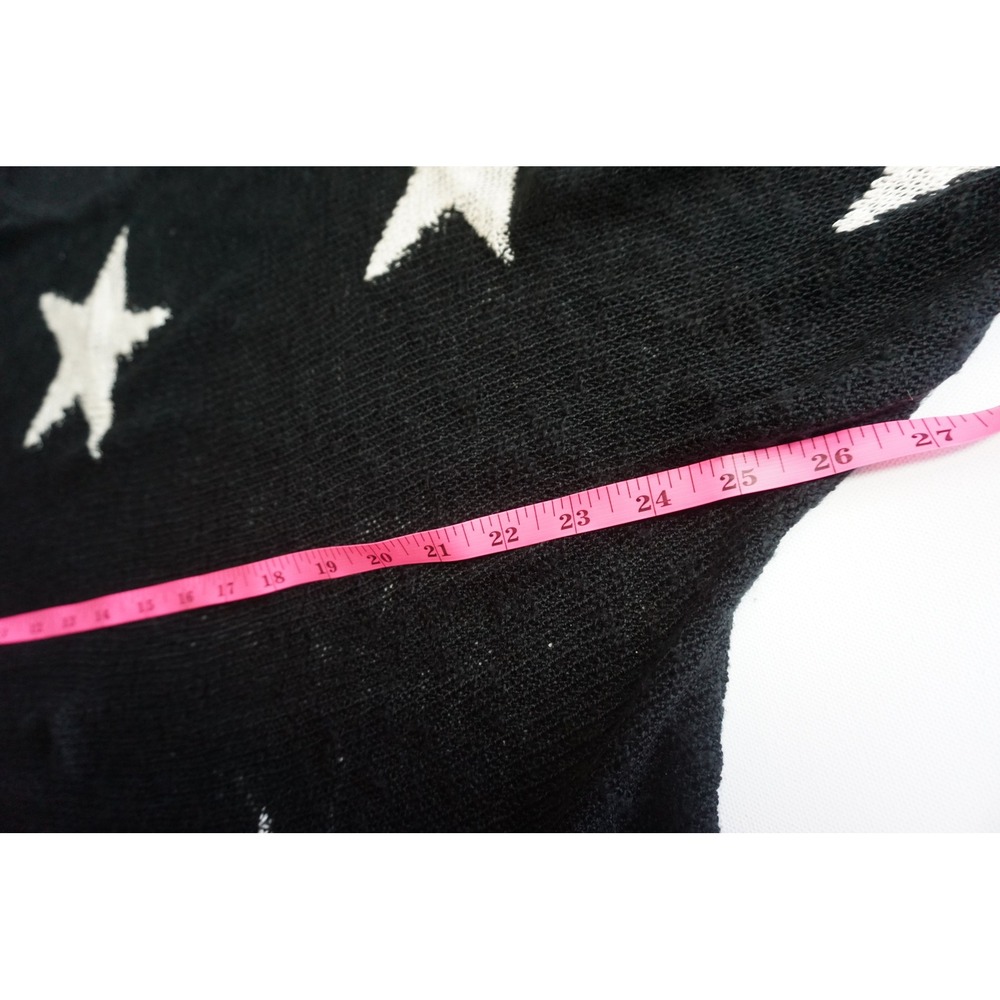GIGIO USA Black White Star Print Open Knit Oversized Sweater TC1400 Medium - Picture 7 of 14